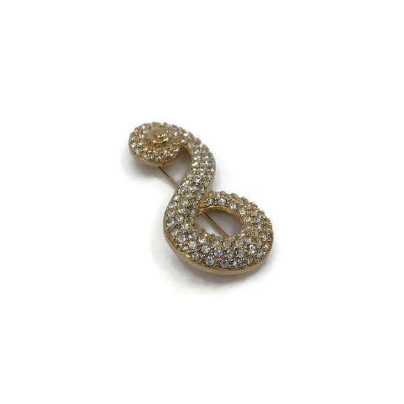 SWAROVSKI Swan Signed Clear Crystal Brooch - Picture 2 of 6